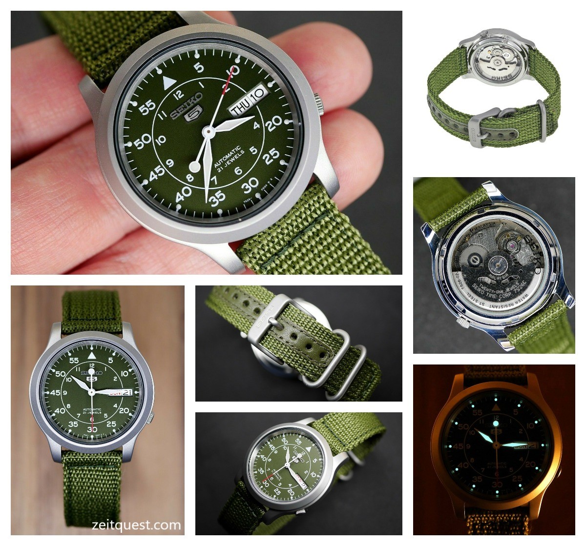 The military looking khaki Seiko SNK805, sold on ebay by military.inc