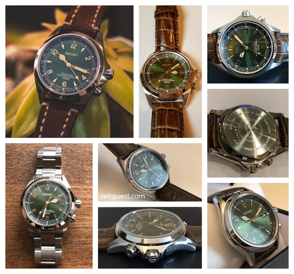 The Seiko SARB017, and its beautiful green dial, on different straps/bracelet. eBay listings.