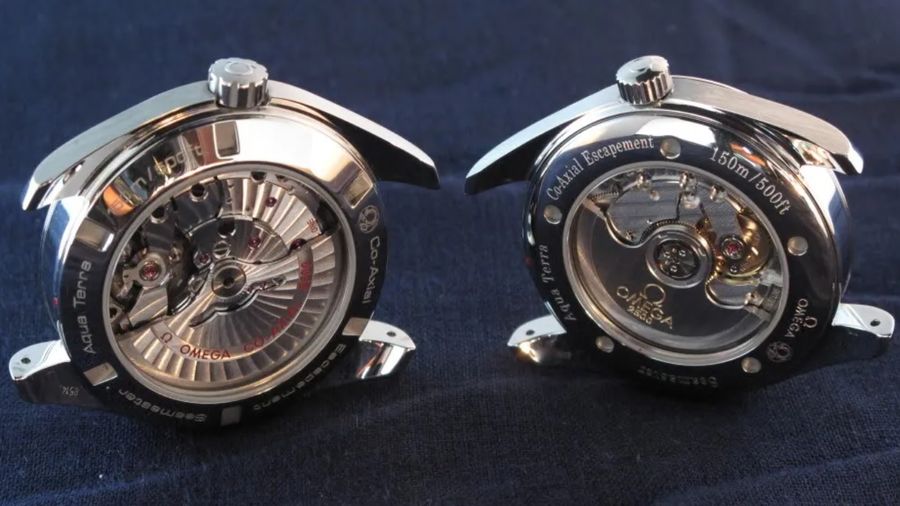 Omega Aqua Terra 8500 vs 2500 caseback comparison