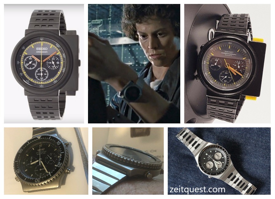 The 7A28-7000 “Ripley” (top) was featured in the Aliens movie. The 7A28-7049 (bottom left) had a diving bezel. The 7A28-7039 “Speedy/Synchro Timer” (bottom right) has a great classic design with a tachymeter bezel. Find on eBay.