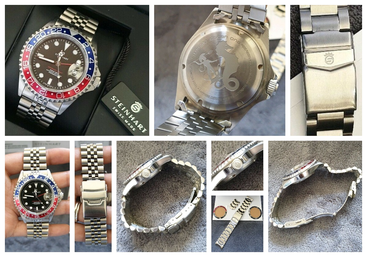 Steinhart Ocean One GMT Pepsi with Jubilee bracelet sold on eBay